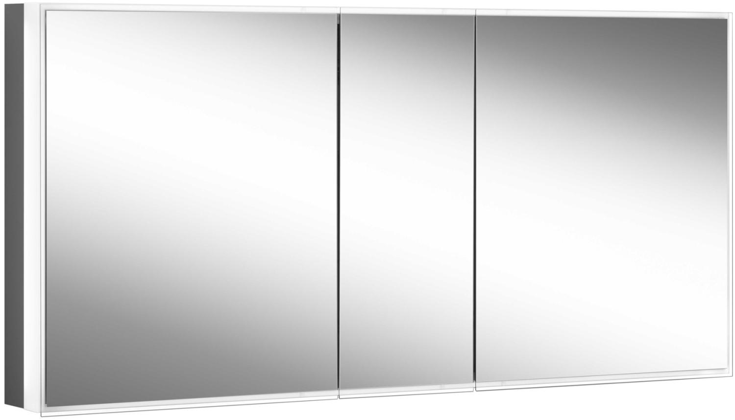 Schneider PREMIUM Line Superior LED Lichtspiegelschrank, 3 gleichgrosse Doppelspiegeltüren, 1825x73,6x16,7cm, 181. 180, Ausführung: EU-Norm/Korpus schwarz matt - 181. 180. 02. 41 Bild 1
