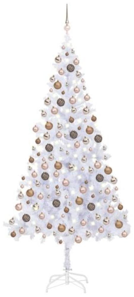 vidaXL Künstlicher Weihnachtsbaum mit LEDs & Kugeln 210 cm 910 Zweige, Mit Beleuchtung [3077581] Bild 1