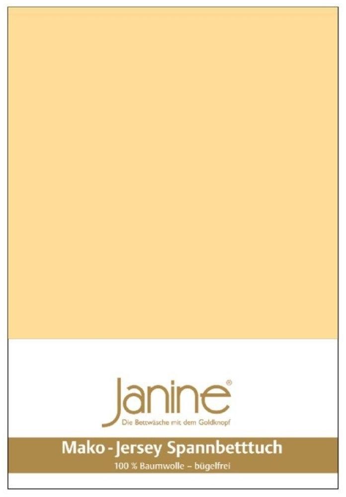 Janine Mako-Jersey Spannbetttuch Spannbettlaken 100% naturreine Baumwolle 140-160cm x 200cm 23 vanille Bild 1