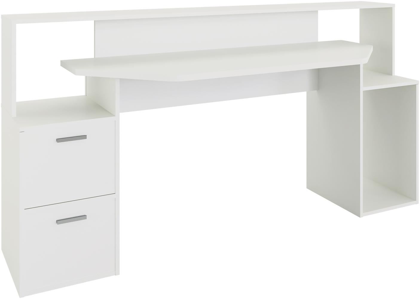 FMD Möbel - ZOCKER 3 - Schreibtisch - melaminharzbeschichtete Spanplatte - weiß - 180,4 x 92,5 x 59,8cm Bild 1