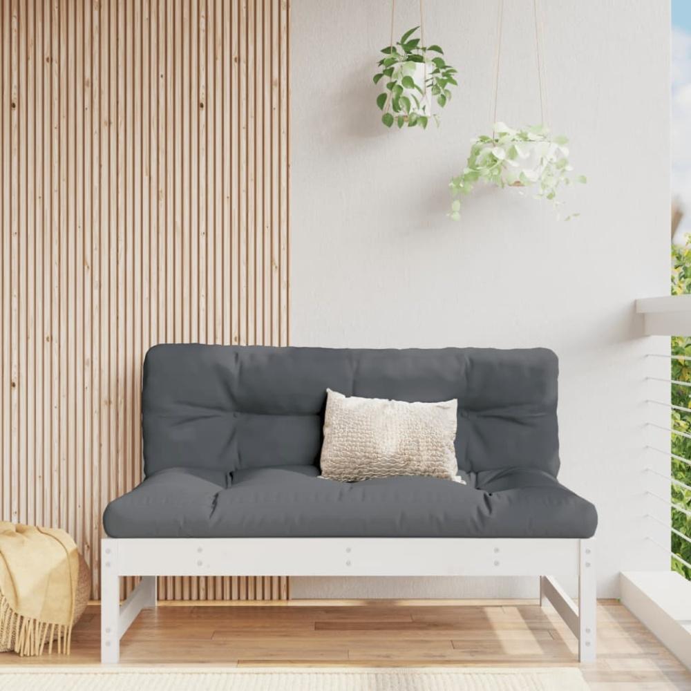 vidaXL Garten-Mittelsofa Weiß 120x80 cm Massivholz Kiefer Bild 1