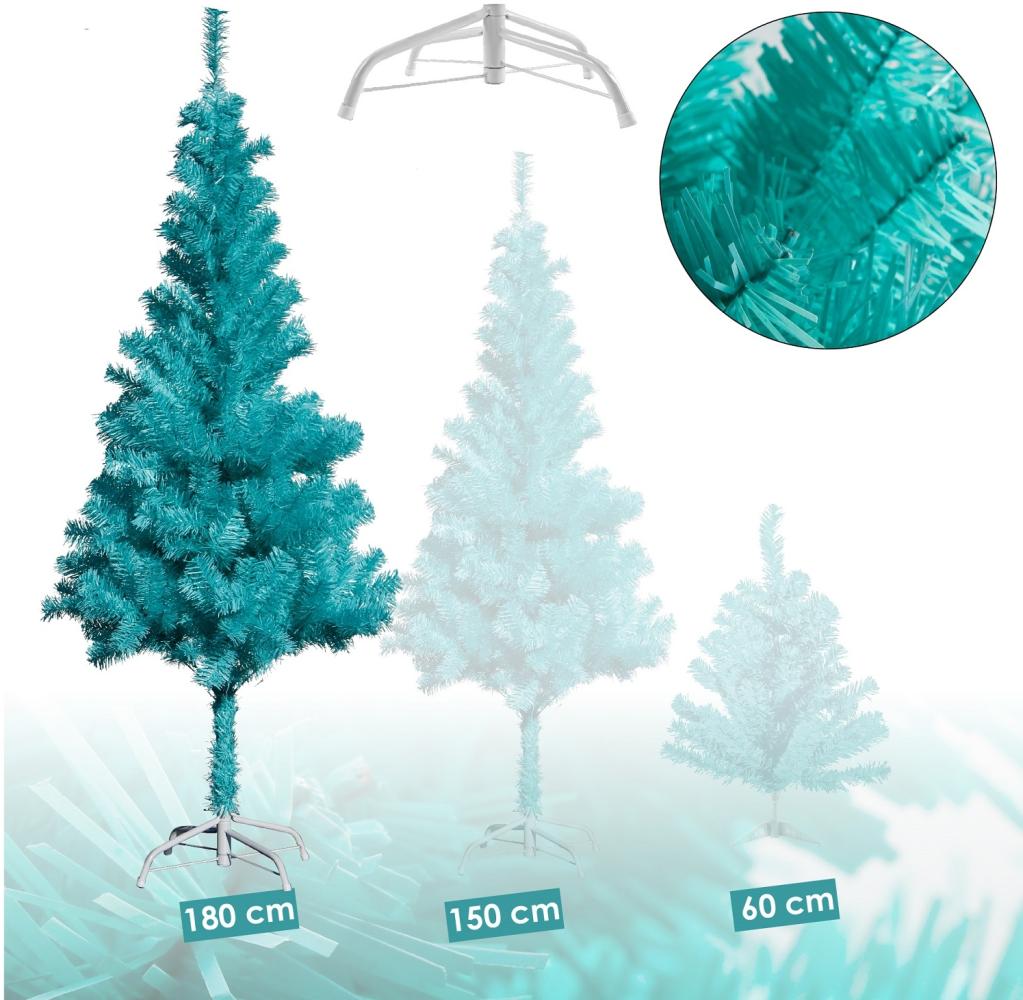 Künstlicher Weihnachtsbaum inkl. Ständer Tannenbaum Christbaum türkis 180cm Bild 1