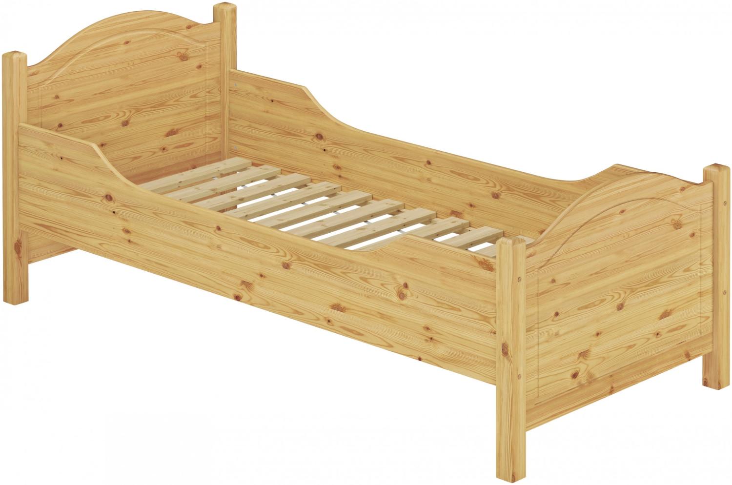 Erst-Holz Seniorenbett extra hoch 120x220 Überlänge Massivholz Einzelbett Komfortgröße Rollrost 60. 40-12-220 Bild 1