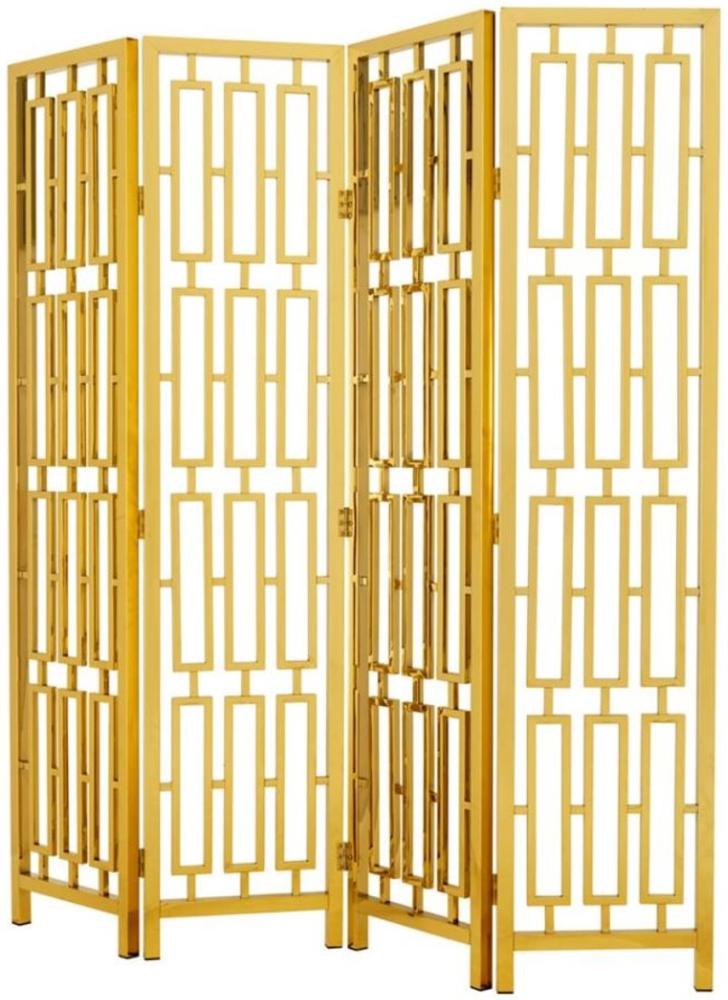 Casa Padrino Designer Edelstahl Raumteiler Gold 200 x H. 225 cm - Limited Edition Bild 1
