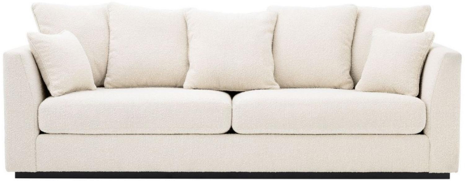 Casa Padrino Luxus Wohnzimmer Sofa Cremefarben / Schwarz 255 x 100 x H. 90 cm - Couch mit 7 Kissen - Luxus Qualität Bild 1