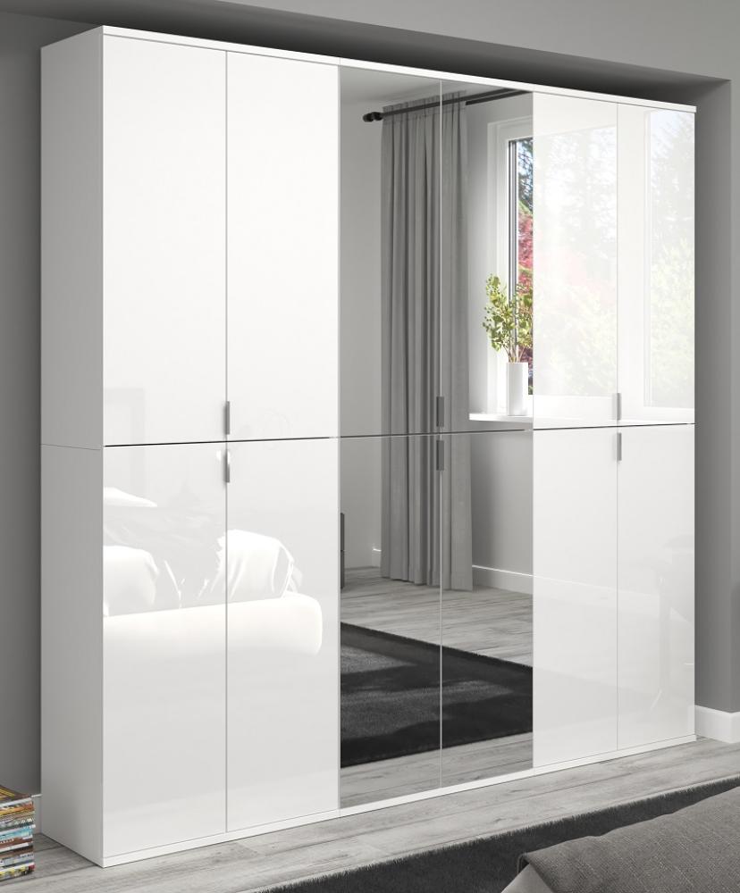 Garderobenschrank mit Spiegel ProjektX in weiß Hochglanz 183 x 193 cm Bild 1