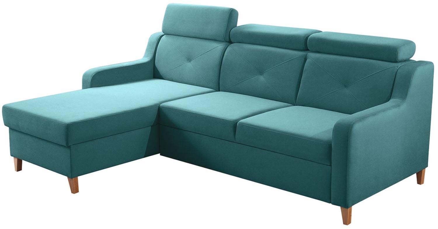 Ecksofa Enikor, 3 Sitzer L-Form Sofa mit Bettkasten und Schlaffunktion (Jasmine 85, Seite: Links) Bild 1