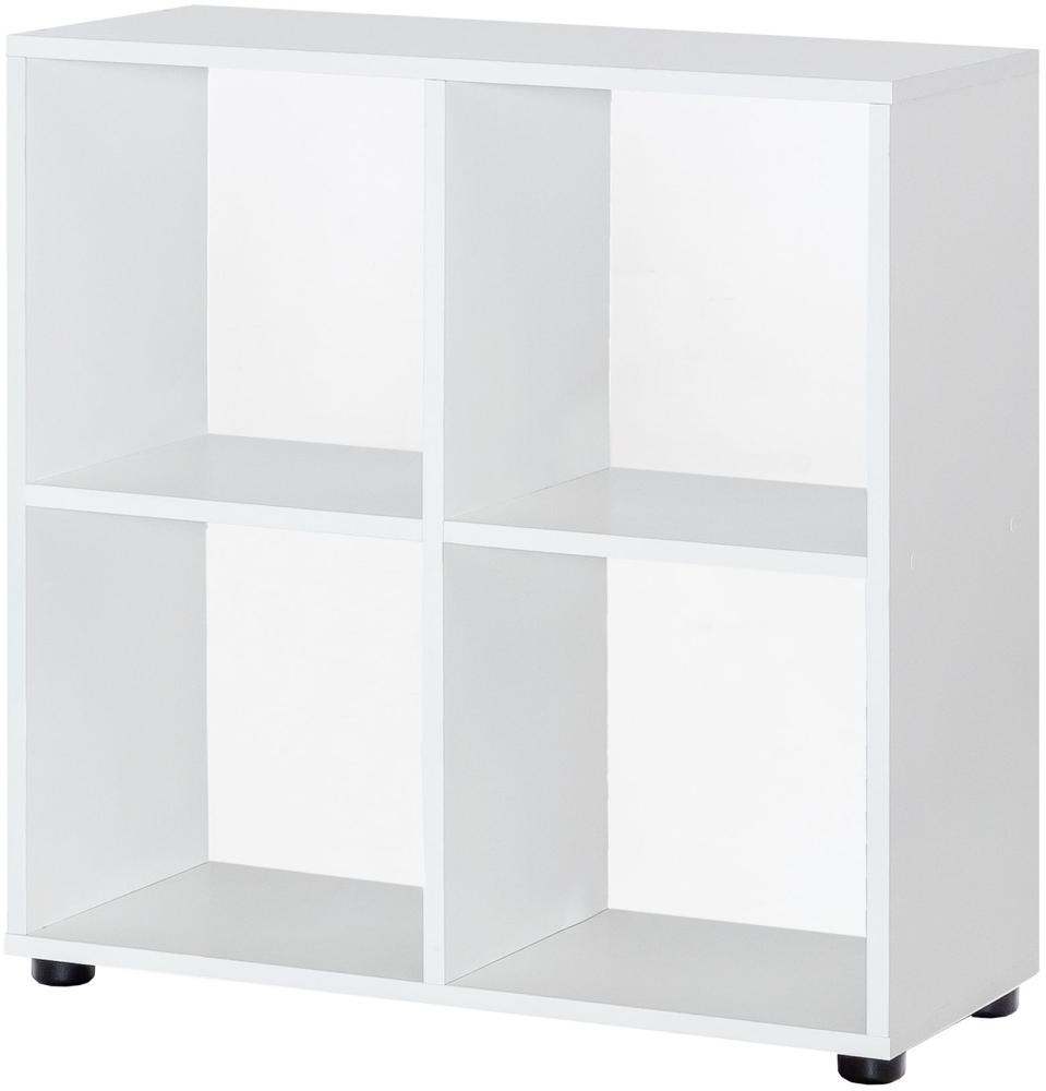 Wohnling Design Bücherregal ZARA mit 4 Fächern Weiß 70 x 72 x 29 cm Bild 1