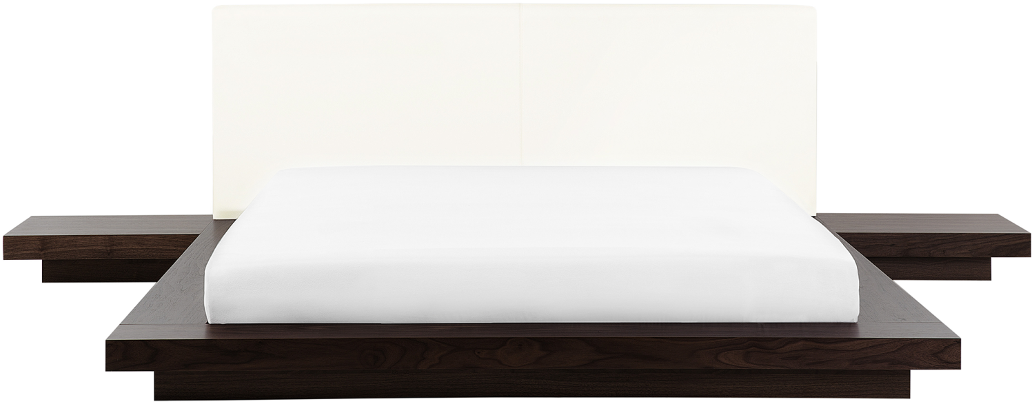Bett dunkler Holzfarbton Lattenrost 180 x 200 cm ZEN Bild 1