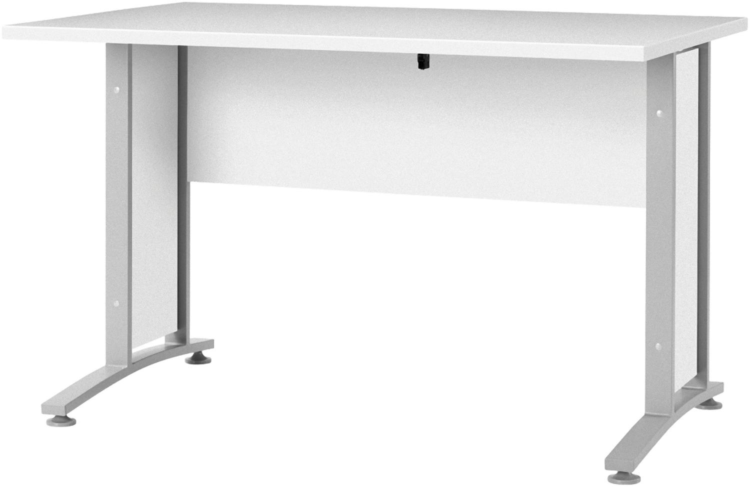 Schreibtisch Prisme Bürotisch Computertisch PC Tisch Arbeitstisch Stahl weiß Bild 1