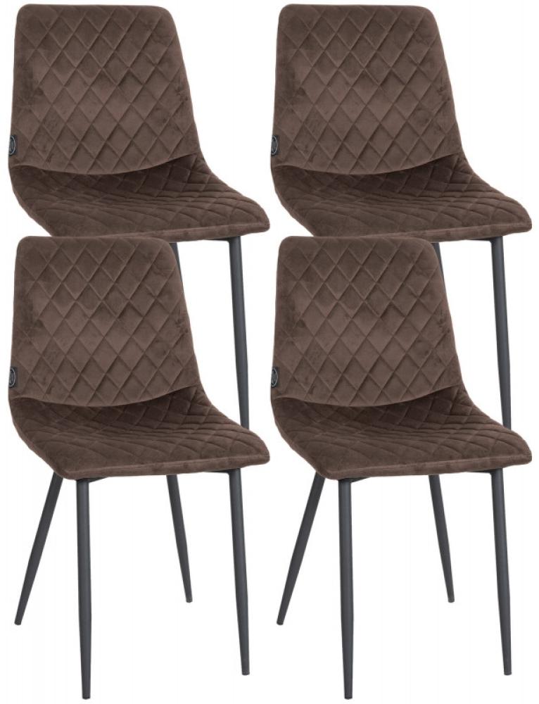 4er Set Stühle Telde Samt (Farbe: braun) Bild 1