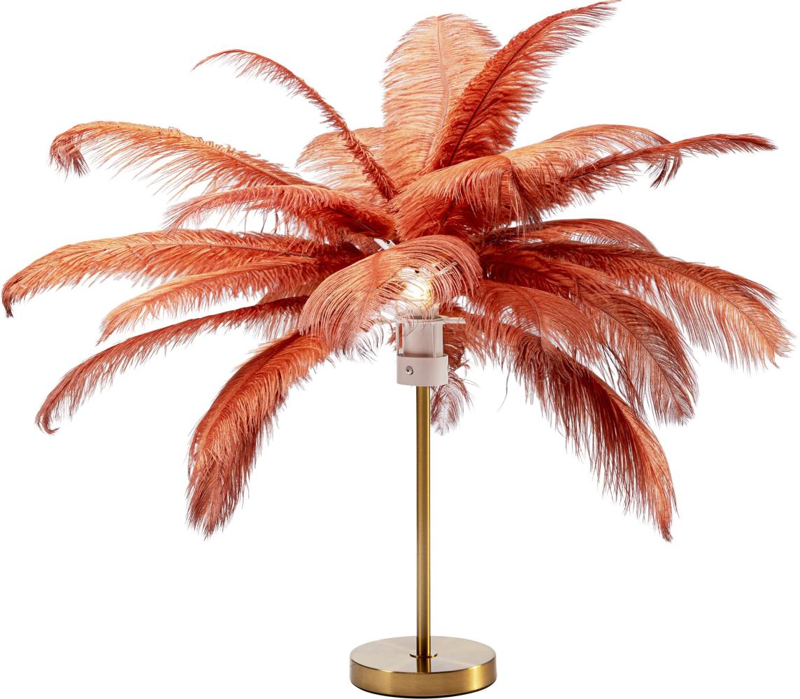 Kare Design Tischleuchte Feather Palm Rusty, 60cm, Rot, Schreibtischlampe, Nachttischlampe, Dekoleuchte, Leuchtmittel nicht inklusiv Bild 1