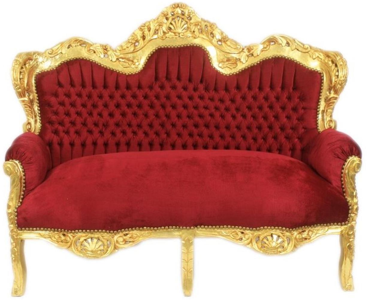 Casa Padrino Barock 2er Sofa Master Bordeaux / Gold - Möbel Bild 1