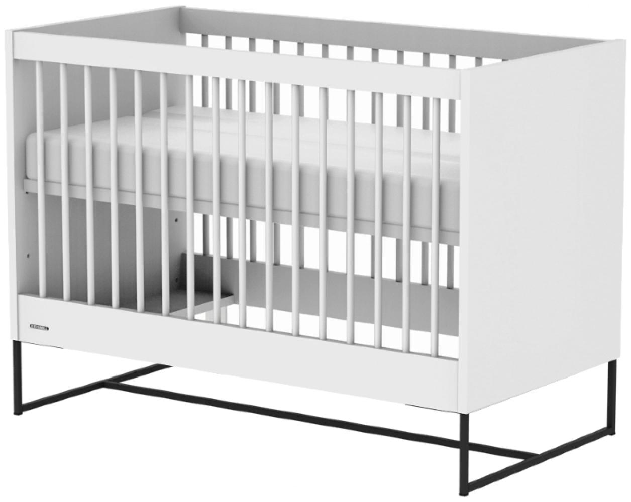 Kidsmill Modular 2 Babybett Mattweiß – Schwarz – 60 x 120 cm Weiß Bild 1