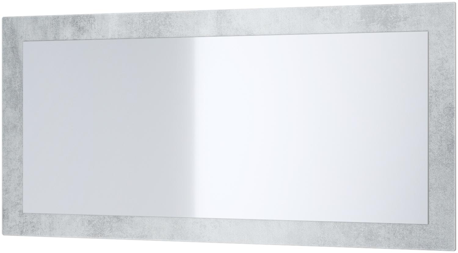 Vladon Spiegel Lima, Wandspiegel mit Rahmen im modernen Stil, Beton Oxid Optik (89 x 45 cm) Bild 1