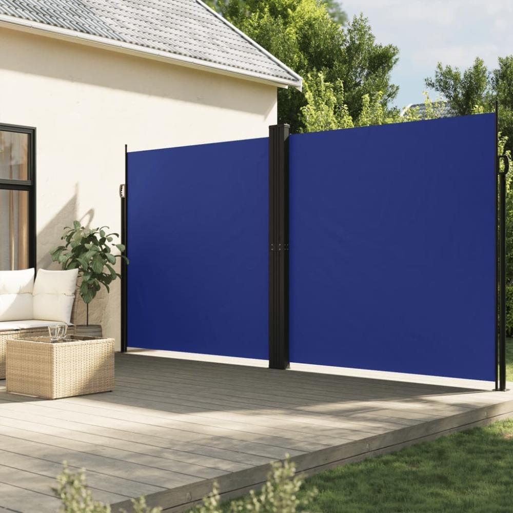 vidaXL Seitenmarkise Ausziehbar Blau 220x1000 cm Bild 1