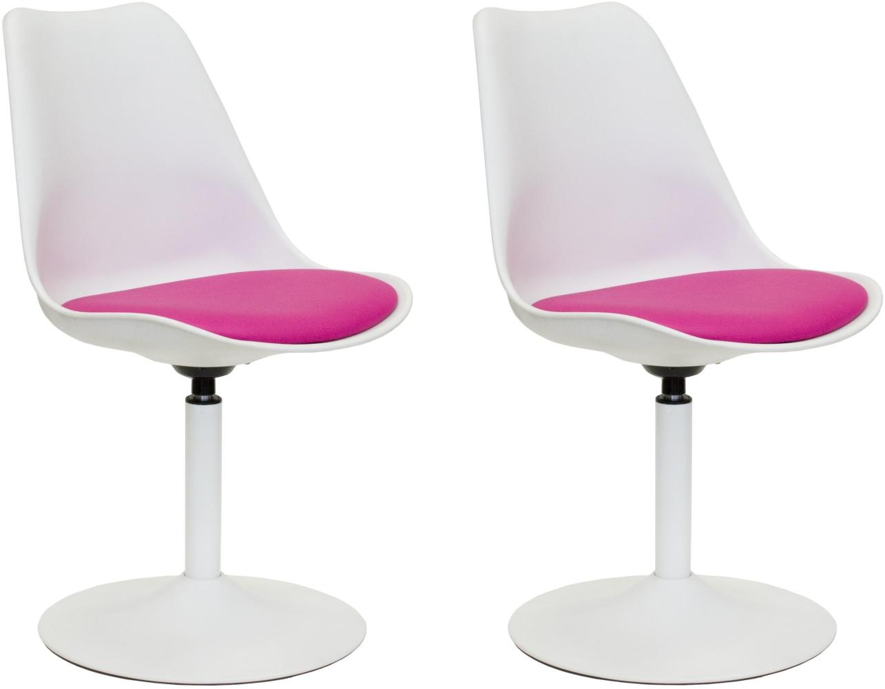 2er-Set 'Ravenna' Stuhl, weiß/pink Bild 1