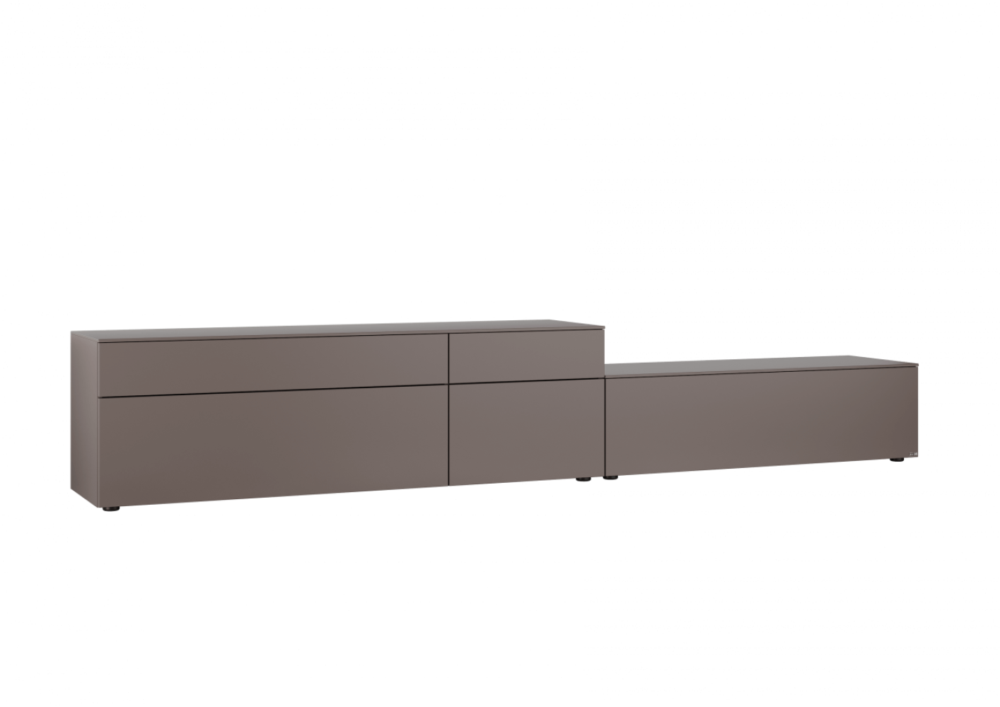 Merano Lowboard | Lack braun 3533 3503 Rechts 9402 - TV-Vorbereitung inkl. Kabeldurchlass 9167 - 1 x Geräteauszugboden, 90 cm, T 41 cm, hinter Klappe Lowboard Bild 1