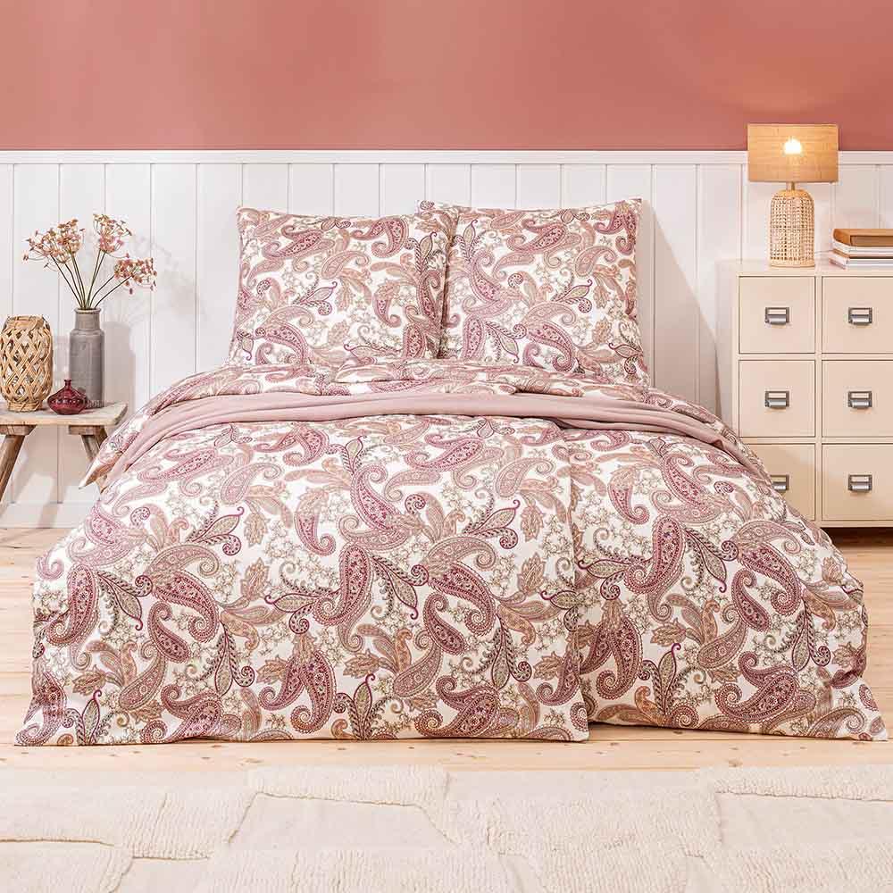 Estella Mako Jersey Bettwäsche 135x200 Amadeus koralle Paisley pink 6955-290 Bild 1