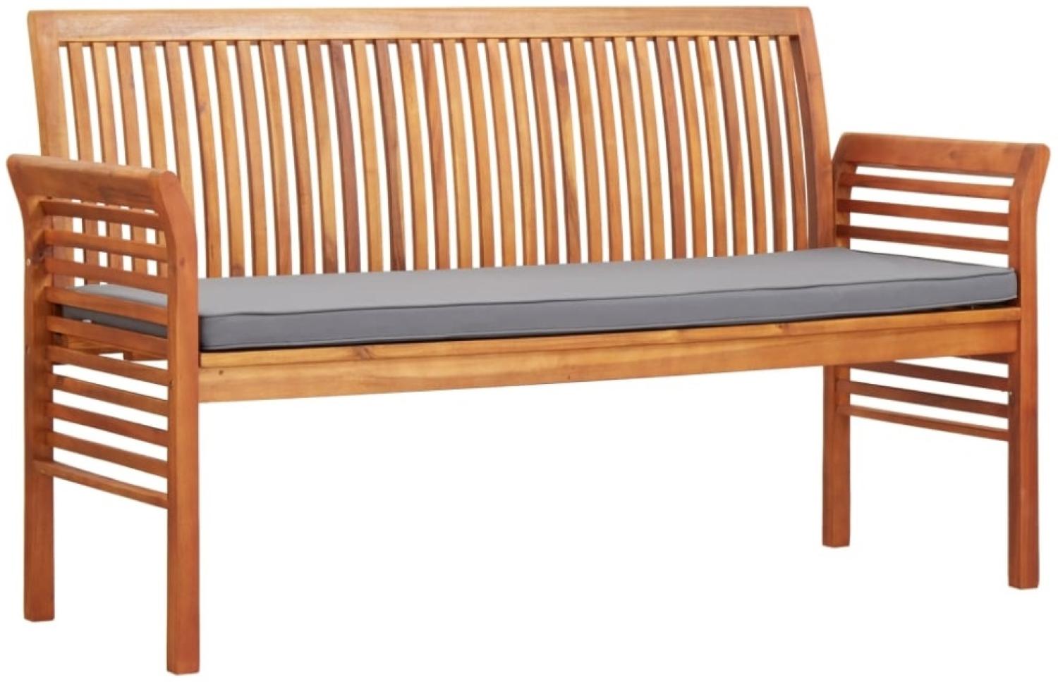 3-Sitzer Gartenbank mit Kissen 150 cm Massivholz Akazie Bild 1