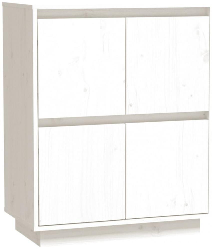 Sideboard Weiß 60x34x75 cm Massivholz Kiefer [813376] Bild 1