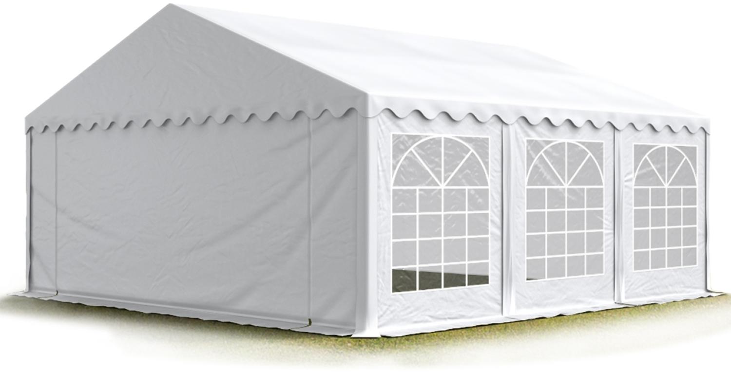 Party-Zelt Festzelt 5x6 m Garten-Pavillon -Zelt PVC Plane 700 N in weiß Wasserdicht Bild 1