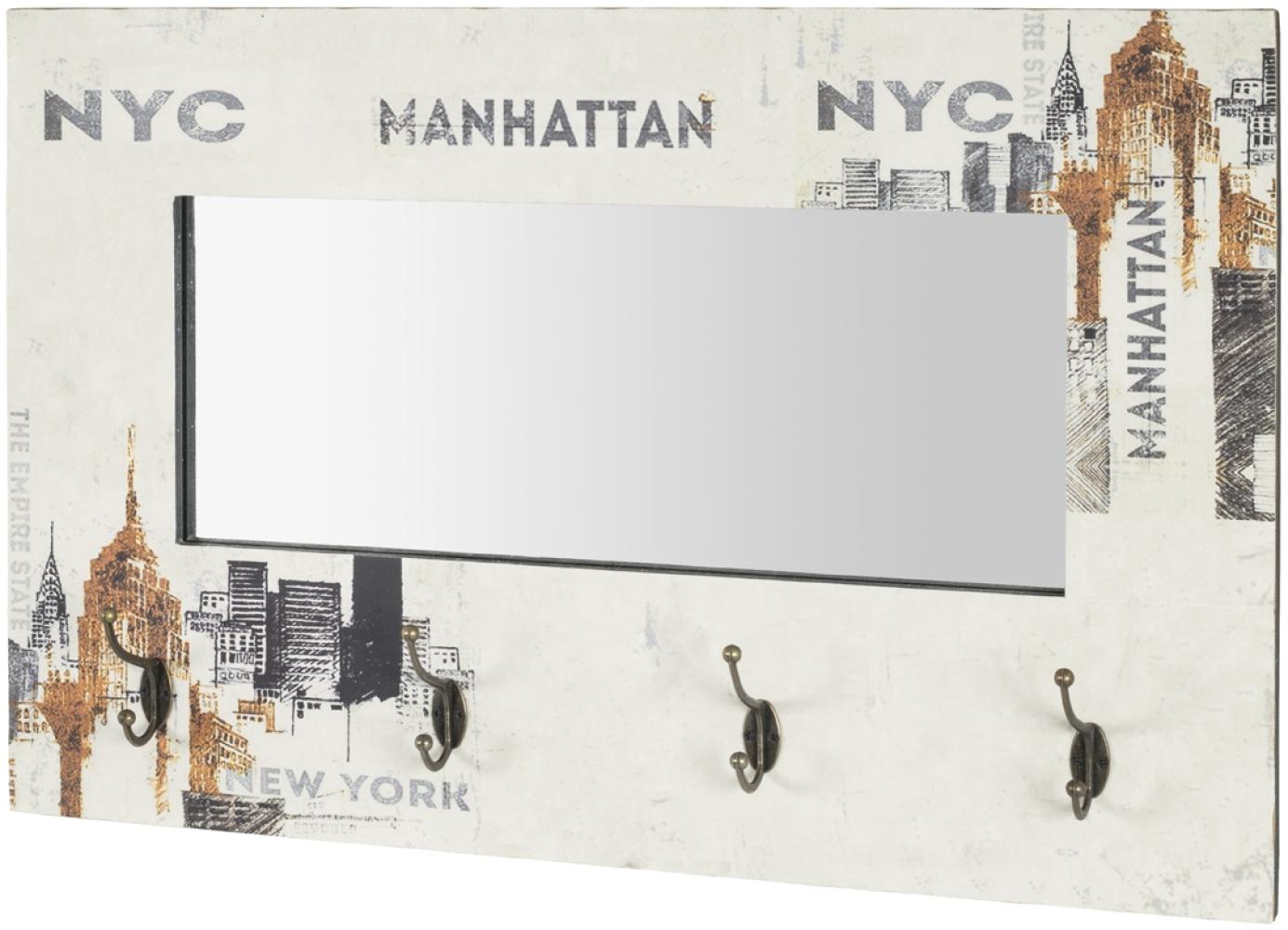 Wandgarderobe >Manhattan< in vintage aus MDF - 80x52x10cm (BxHxT) Bild 1