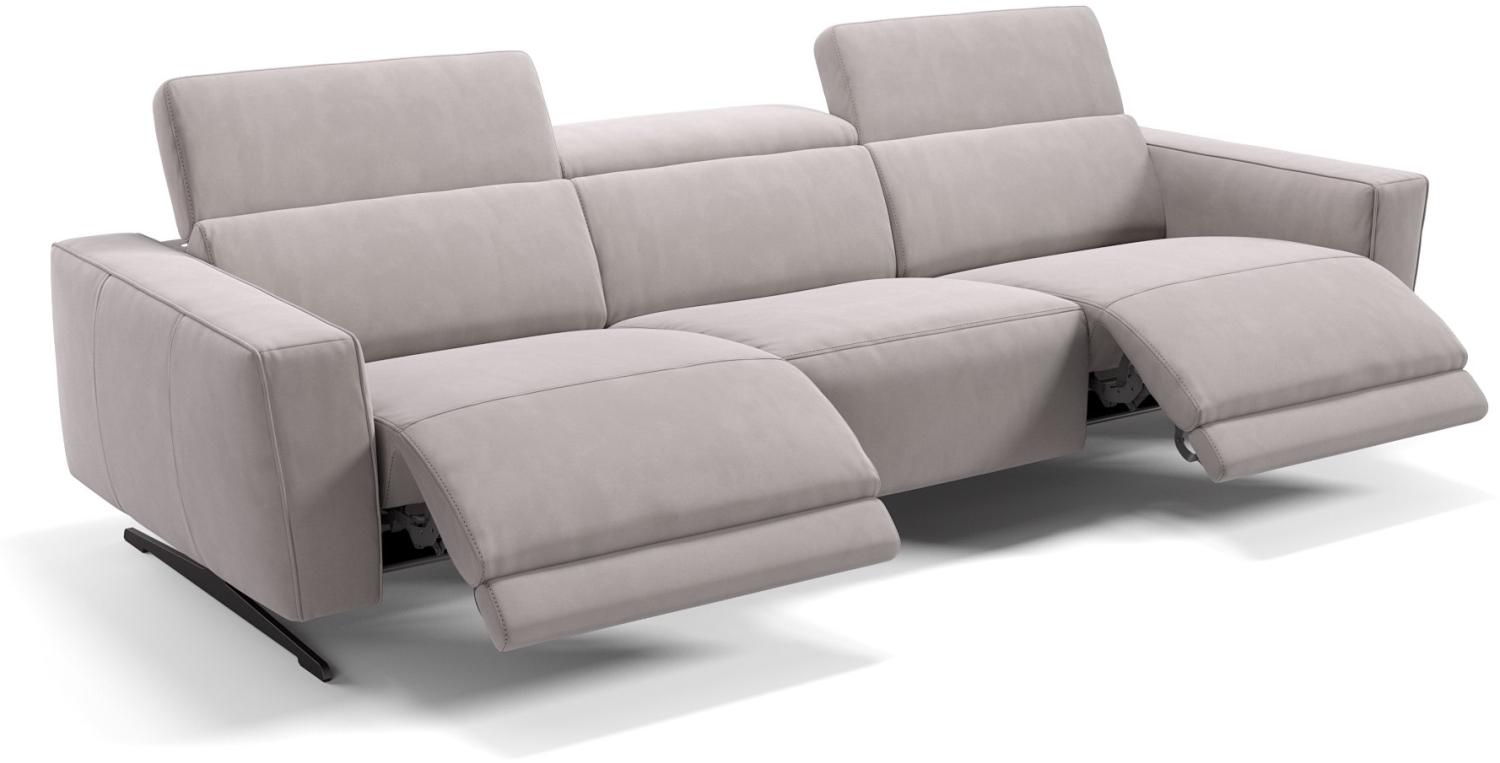 Sofanella Stoffsofa ALESSO 3-Sitzer Sitzverstellung Couch in Hellgrau XXL: 327 Breite x 108 Tiefe Bild 1