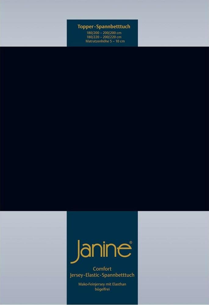 Janine Design 'Elastic Jersey' Topper Spannbetttuch, Baumwolle / Elasthan schwarz, 200 x 200 cm Bild 1