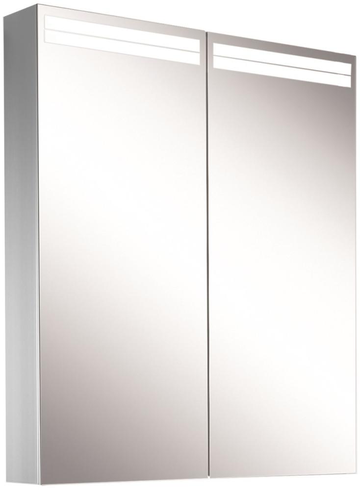 Schneider ARANGALINE LED Lichtspiegelschrank, 2 Doppelspiegeltüren, 60x70x12cm, 160. 460. 02. 41, Ausführung: CH-Norm/Korpus silber eloxiert - 160. 460. 01. 50 Bild 1
