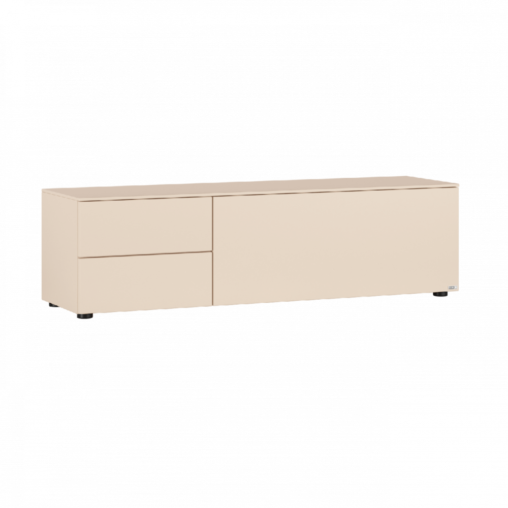 Merano Lowboard | Lack sahara 3504 Merano Lowboard Tiefe: 37,1 cm 9402 - TV-Vorbereitung inkl. Kabeldurchlass 9162 - 1 x Geräteauszugboden, 90 cm, T 31 cm, hinter Klappe Lowboard Bild 1