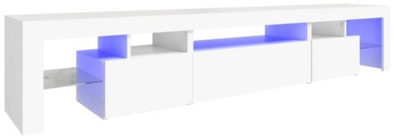 TV-Schrank mit LED-Leuchten Weiß 215x36,5x40 cm Bild 1