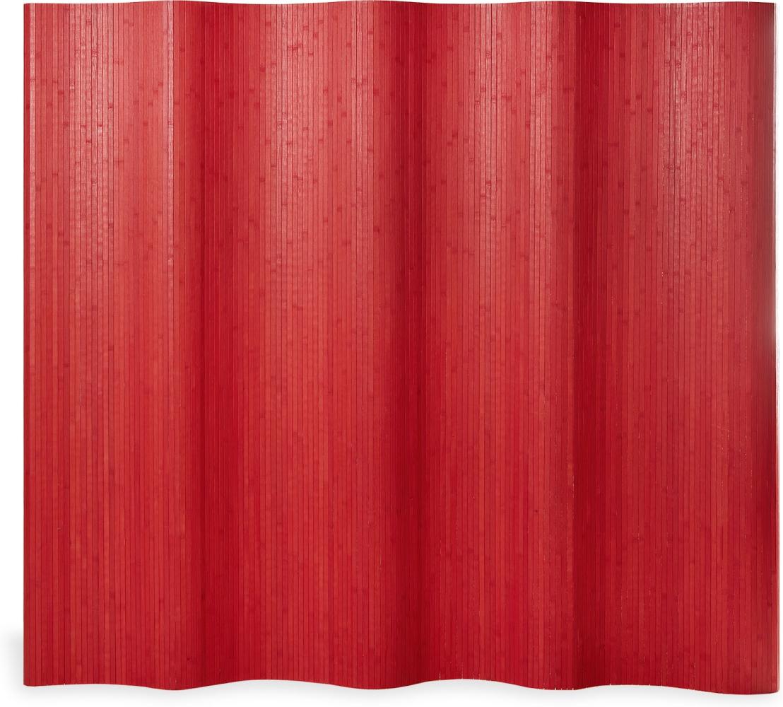 Homestyle4u Paravent Raumteiler, Bambus, rot, 250 x 0,3 x 200 cm (BxTxH) Bild 1