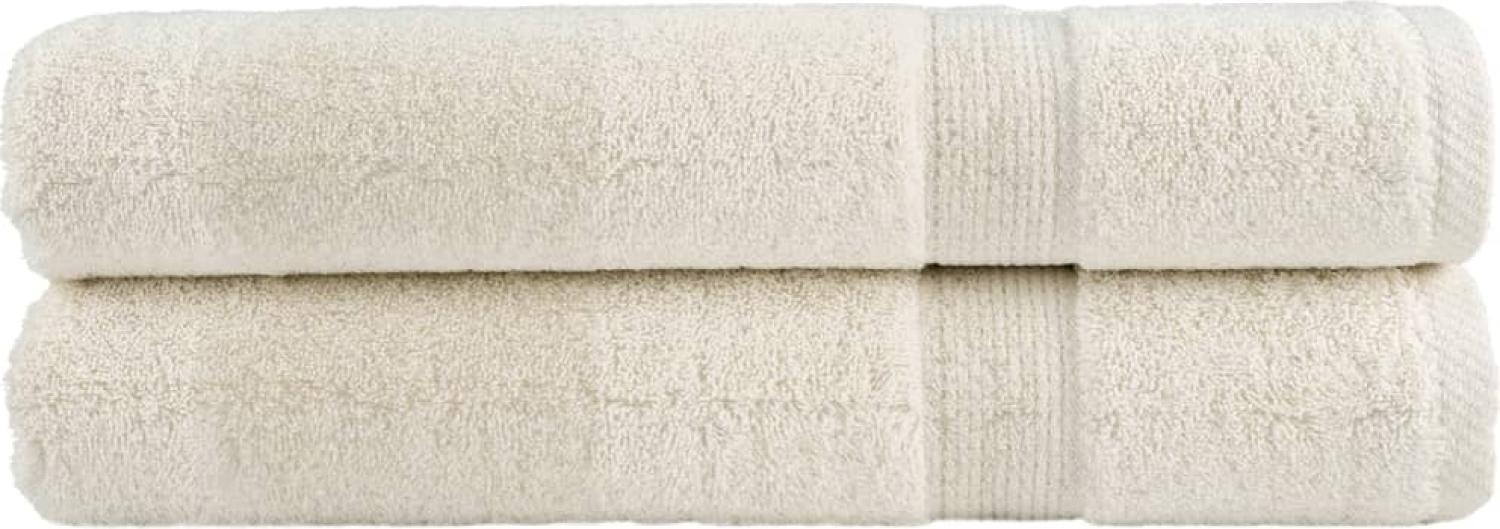 Premium-Saunatücher 2 Stk. Creme 80x200 600g/m² 100% Baumwolle 137482 Bild 1