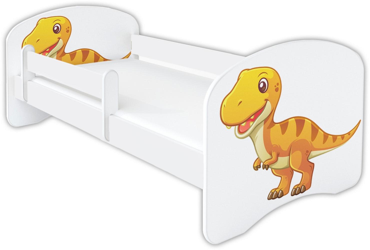 Clamaro 'Schlummerland Dinosaurier' Kinderbett 80x180 cm, Design 9, inkl. Lattenrost, Matratze und Rausfallschutz (ohne Schublade) Bild 1