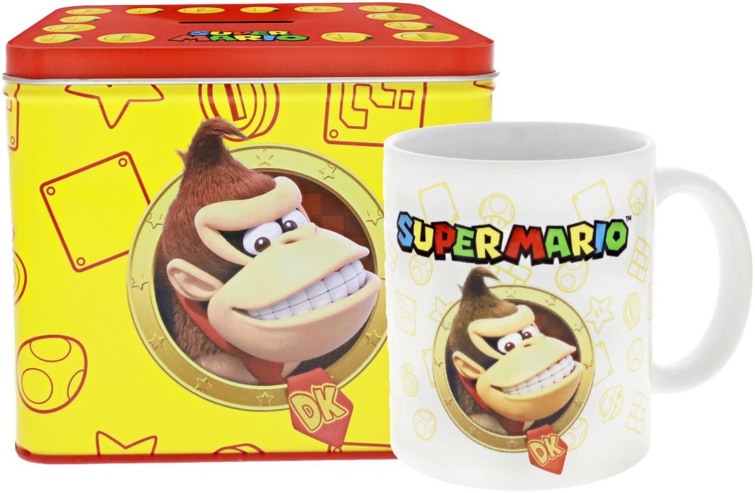 Nintendo Donkey Kong Von Super Mario Tasse Cup Becher mit Spardose Münzbox 9x13x11cm Bild 1