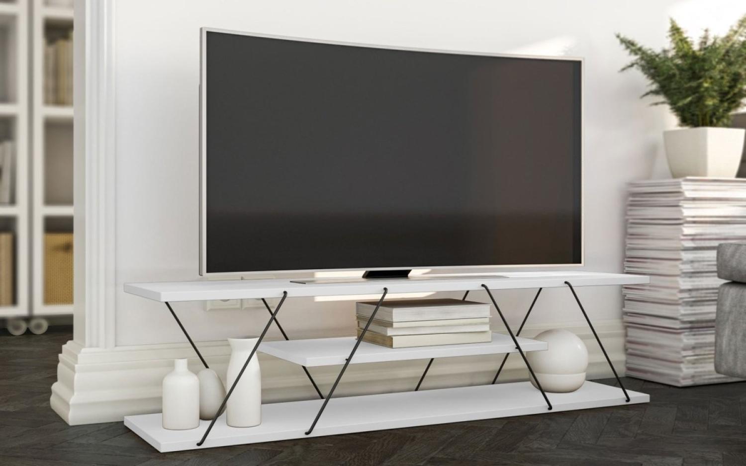 Designer TV Lowboard Canaz Weiß Bild 1