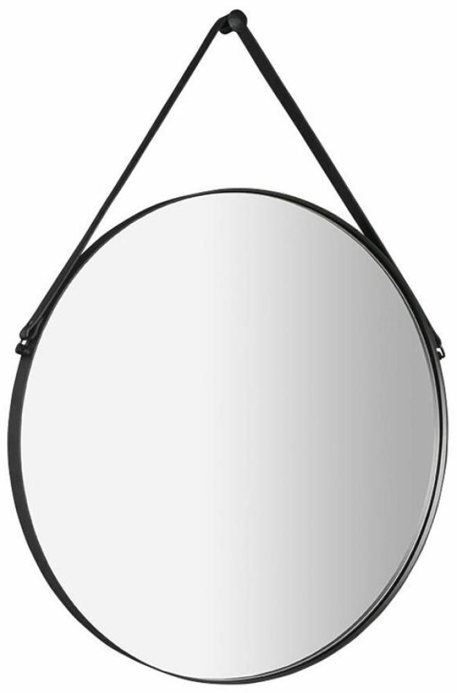 ORBITER runder Spiegel mit Lederband, ø 60cm, mattschwarz Bild 1
