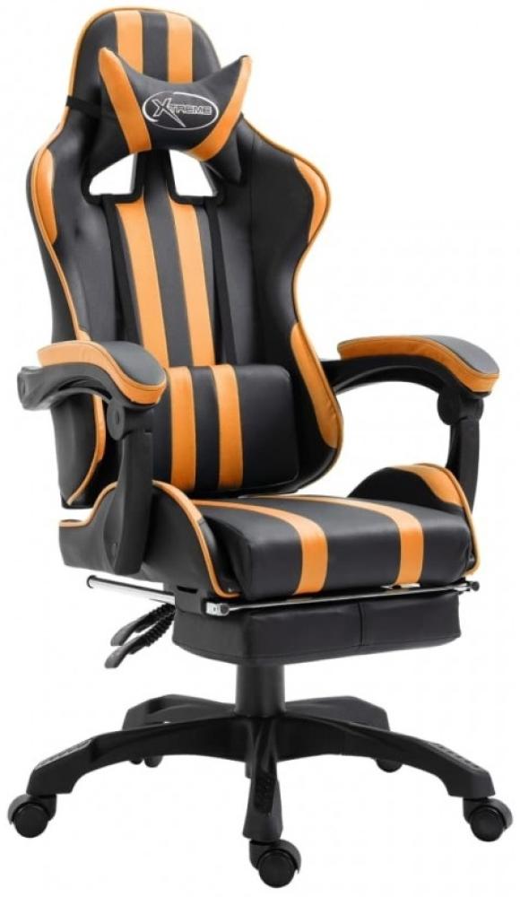 vidaXL Gaming-Stuhl mit Fußstütze Orange Kunstleder [20222] Bild 1