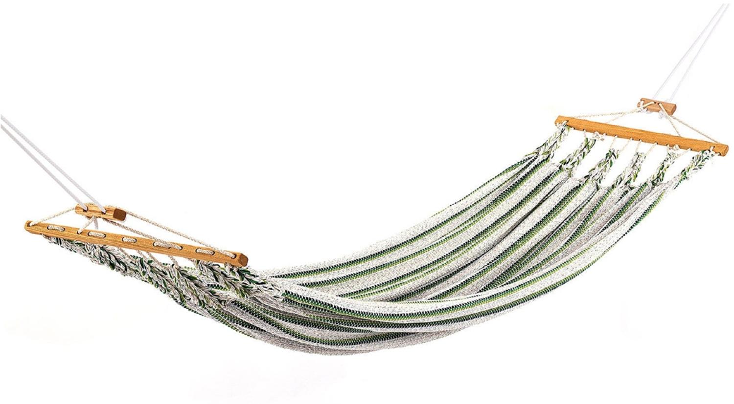CHICO Einzelhängematte aus Baumwolle Beige-grün Bild 1