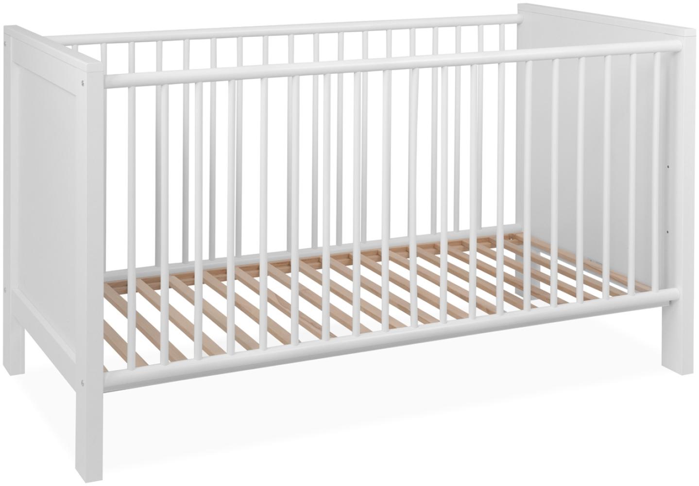 Babybett Landström 66B weiß 70x140 cm Gitterbett Kinderbett Lattenrost Bild 1
