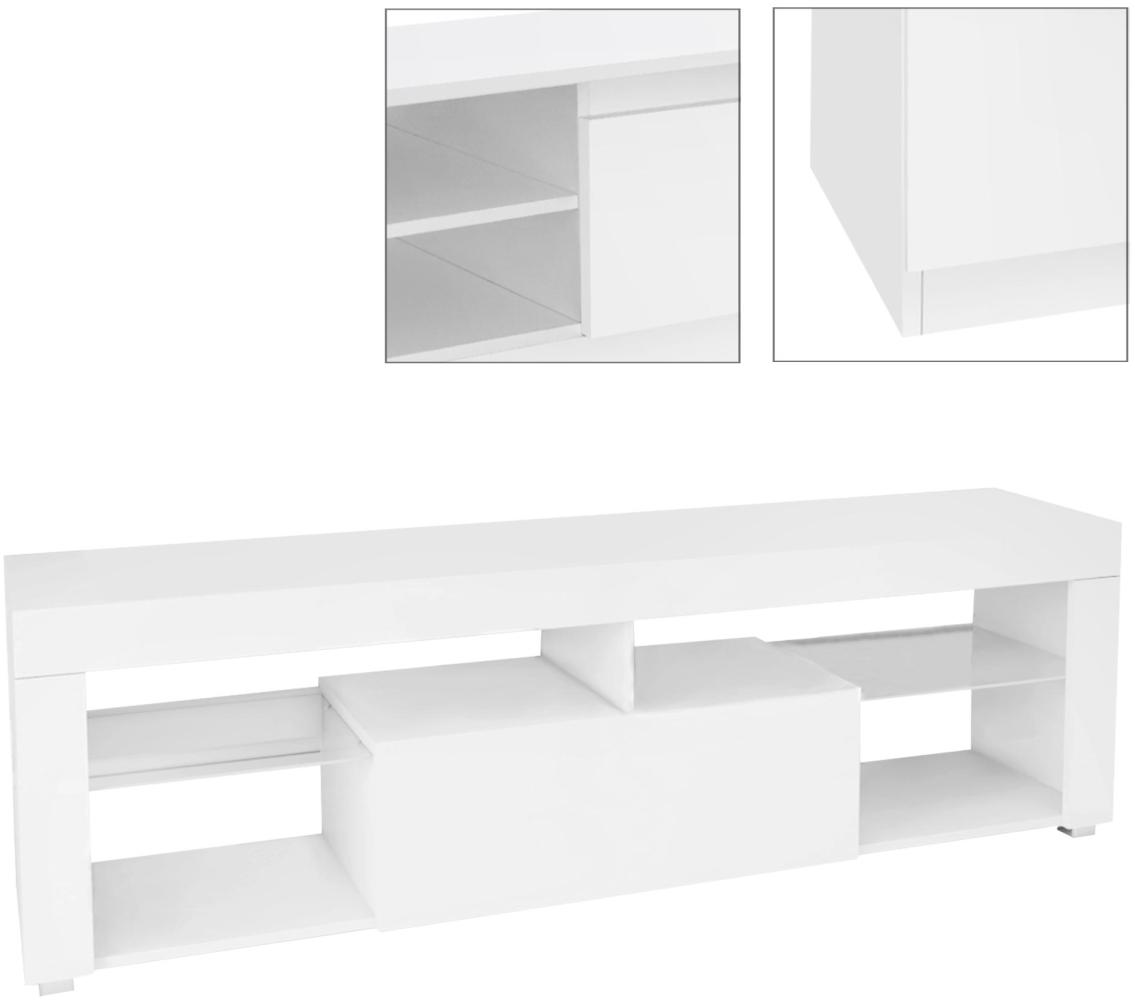 TV-Lowboard mit Stauraum 120x51x35 cm Weiß aus MDF ML-Design Bild 1