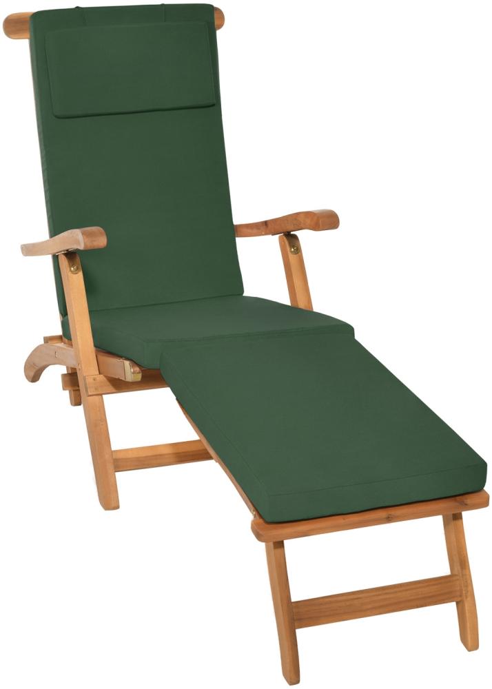 Beautissu Deckchair Auflage LoftLux DC 175x45x5 cm dunkelgrün, 175x45x5 cm Bild 1