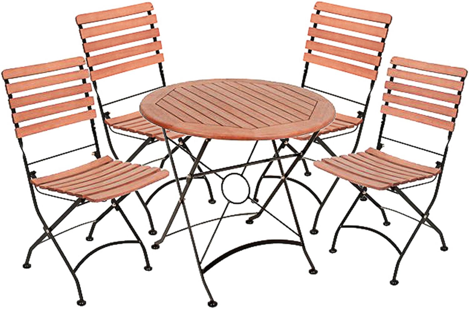 Sitzgruppe Gartenmöbel Sitzecke Tisch Gartentisch Stuhl Klappsuhl Bild 1