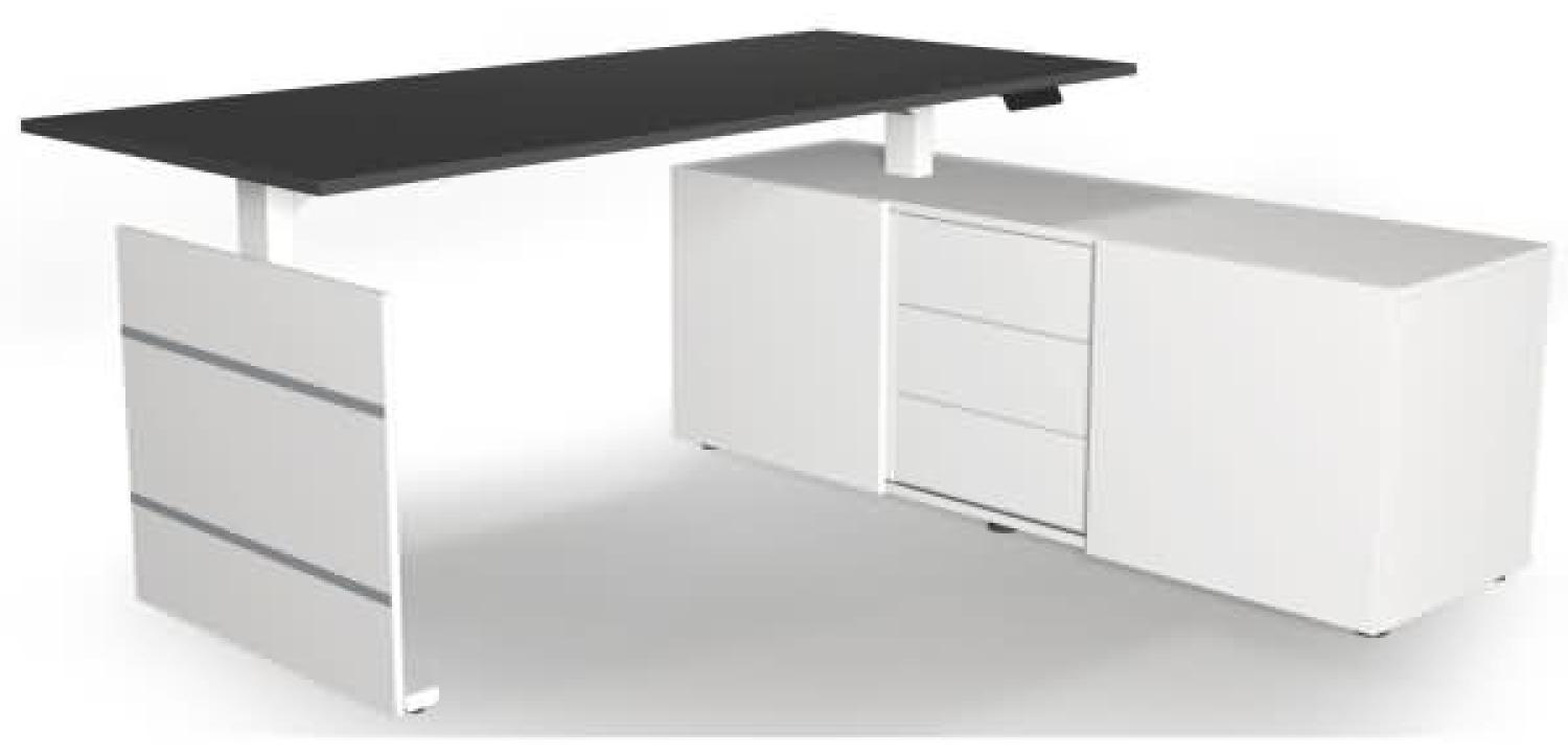 Sitz-/Stehtisch Move 3 180x80x72-120 mit Sideboard anthrazit Bild 1