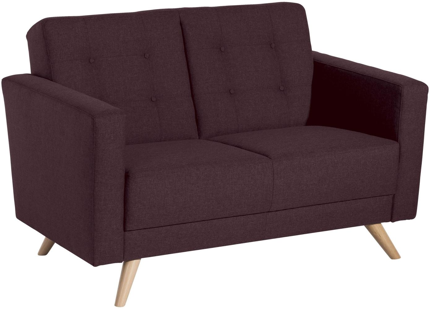 Sofa 2-Sitzer Karisa Bezug Flachgewebe Buche natur / burgund 21934 Bild 1