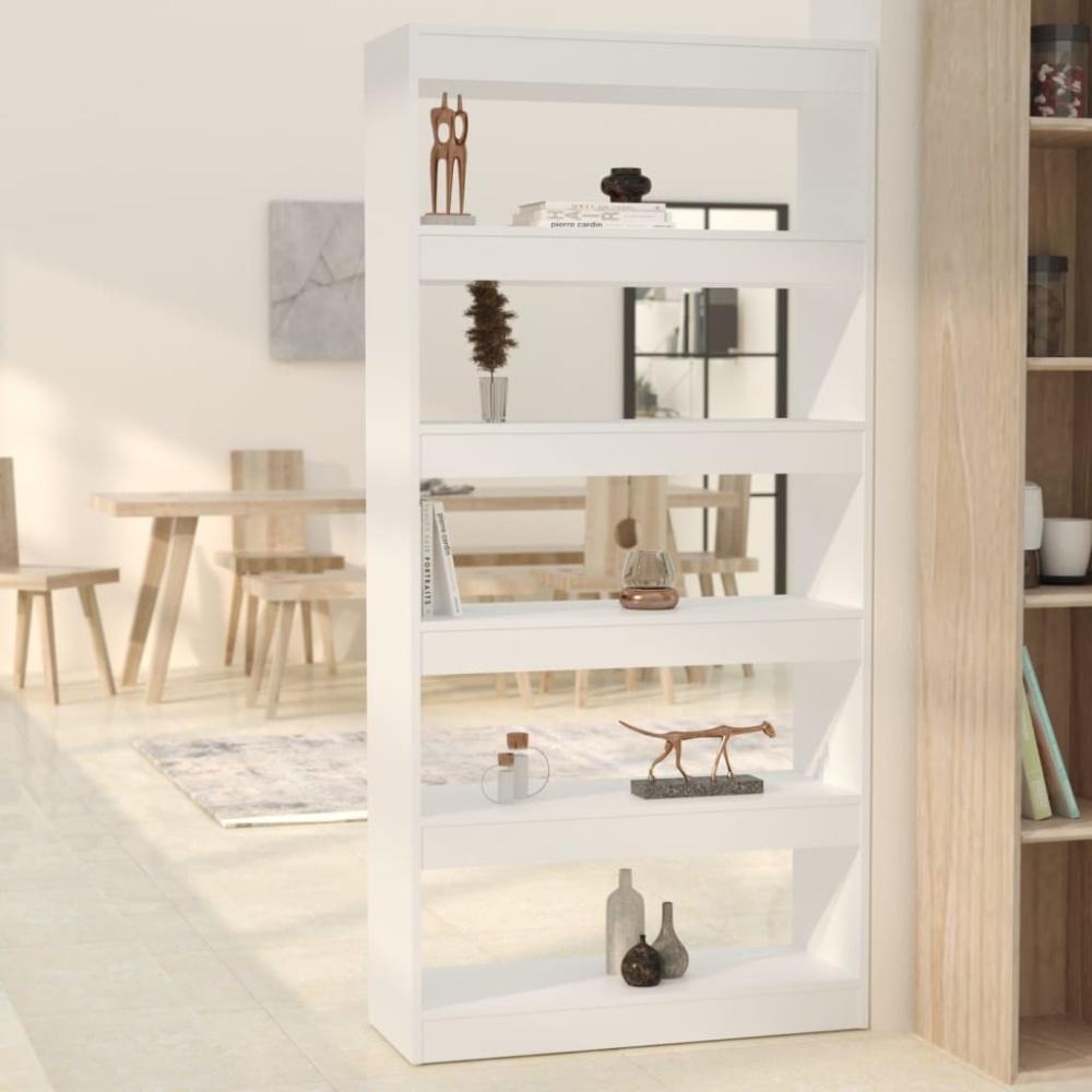 Bücherregal/Raumteiler Weiß 80x30x166 cm Holzwerkstoff Bild 1