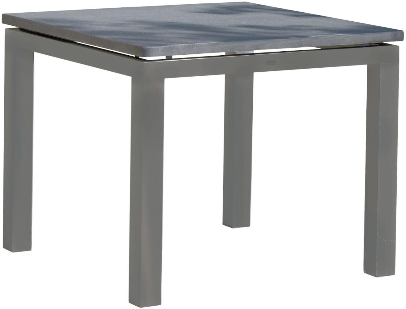 Inko Steintisch Sina Aluminium grau/Spraystone grau-mokka Größe wählbar 90x90x74,5 cm Bild 1
