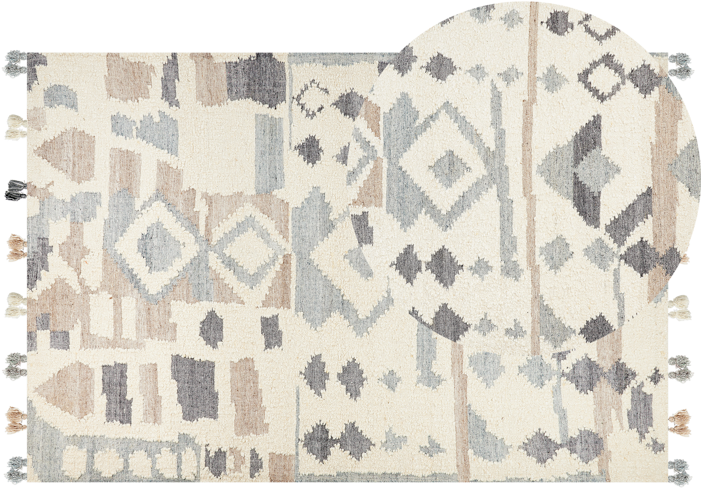 Kelim Teppich Wolle mehrfarbig 200 x 300 cm geometrisches Muster Kurzflor MRGAVET Bild 1