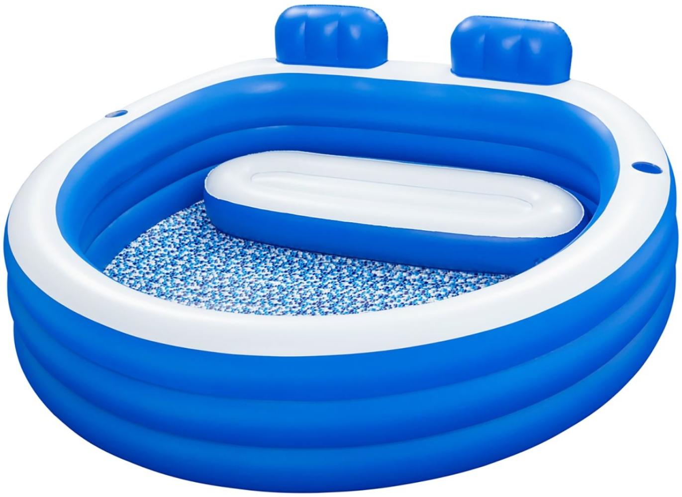 Bestway Family Pool mit Sitzbank und Getränkehalter Splash Paradise 231x219x79cm Bild 1